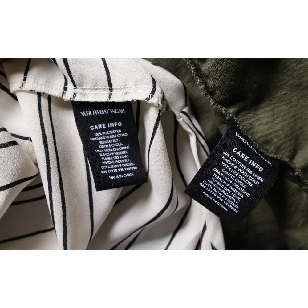 Who What Wear Womens Olive Green Utility Jacket and Striped Tank Set Size L XXL